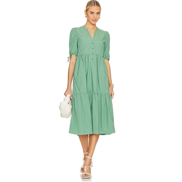 NATION LTD. Anthropologie Green Dustin Romantic Midi Dress Size Small - Picture 1 of 14